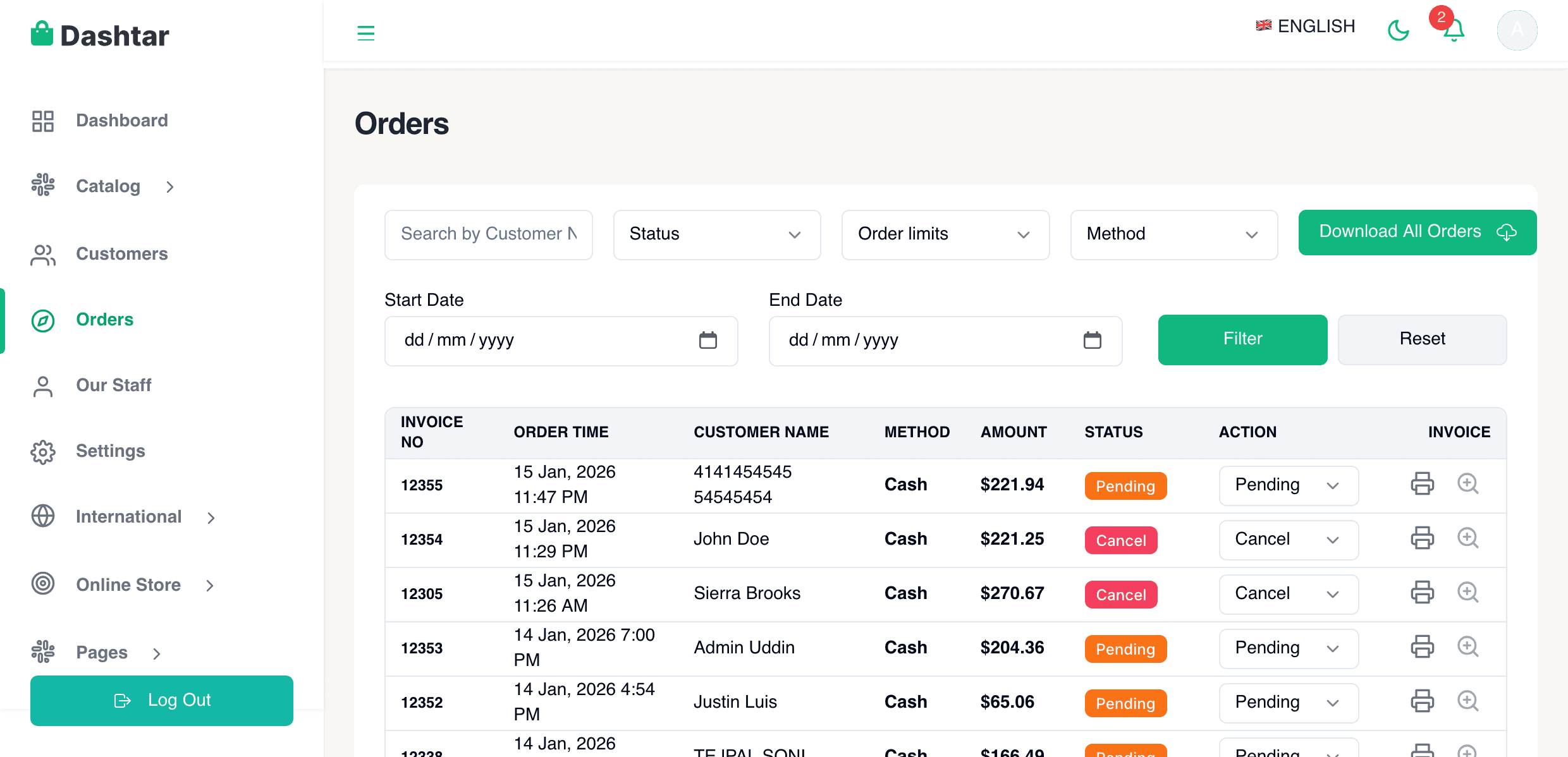 E-Commerce Dashboard Screenshot 5